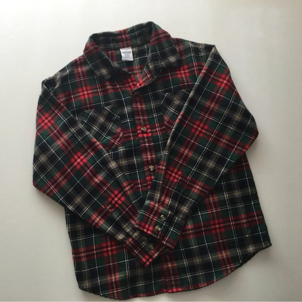 Gymboree Boys Plaid Flannel Shirt - Green/Red